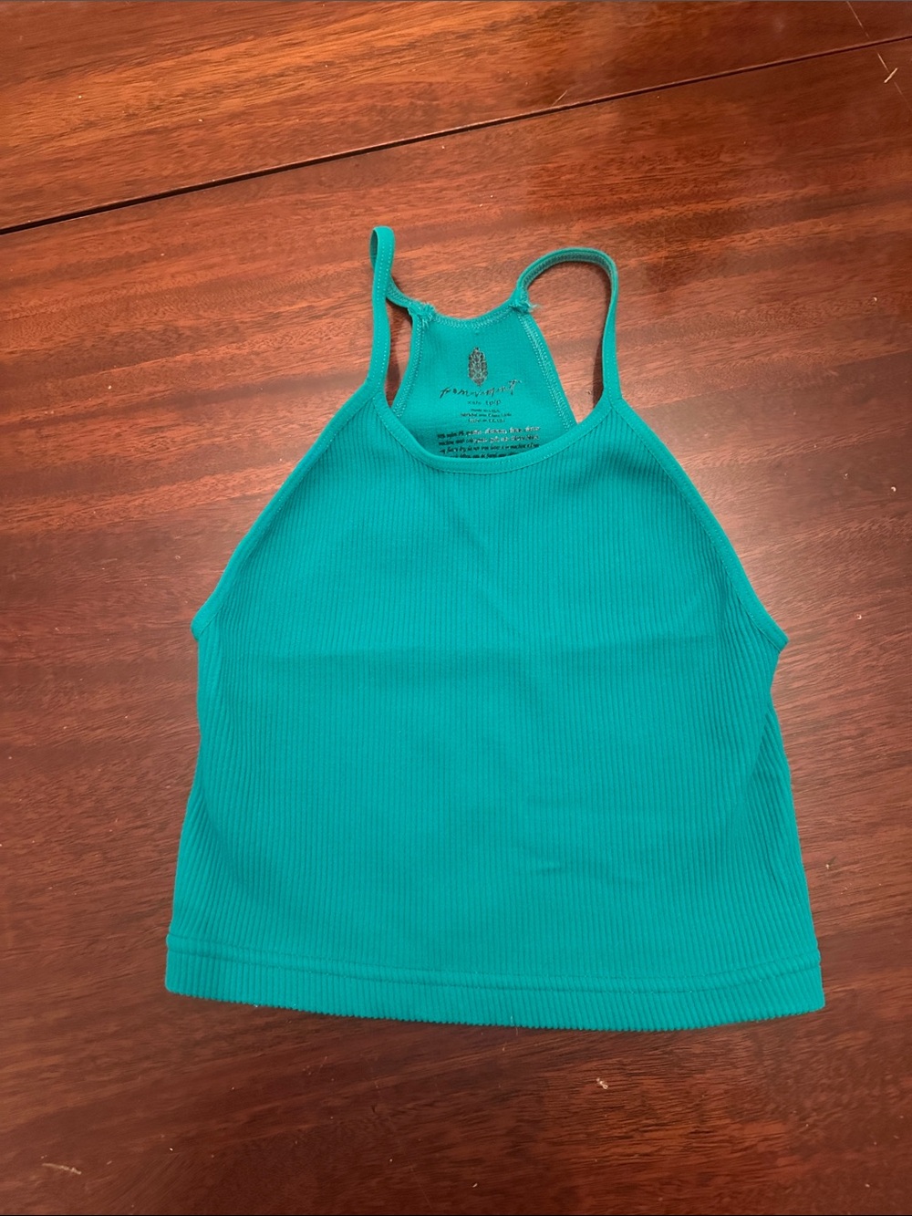 FP Movement Teal Ribbed Racerback Tank Top